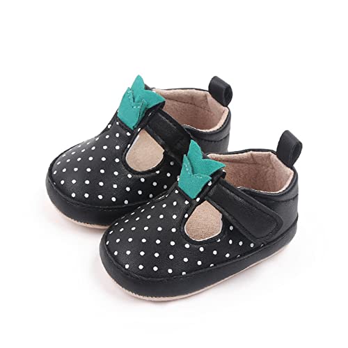 Baby Girls Boys Sandals Infant Toddler Polka Dots Shoes First Walkers Prewalkers Non-Slip Premium (Black, 13 Toddler)3