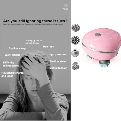 Image of Electric Scalp Massager - 96 Silicone Kneading Points with Detachable Heads | Multi-Use Scalp, Body & Head Massager for Hair Growth | Ergonomic Green Design