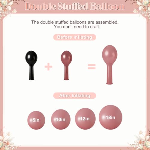Dusty Rose Balloon Arch Kit, 126Pcs Dusty Pastel Pink Blush Sand White Rose Gold Clear Balloons for Mothers Day Wedding Baby Shower Bridal Shower Birthday Party Decorations — view 6