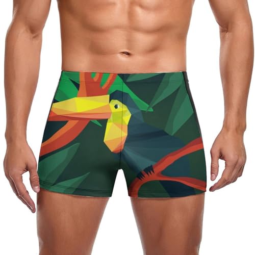 Short de bain perroquet géométrique homme idéal pour la plage