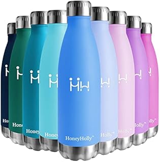 HoneyHolly Kids Stainless Steel Water Bottle 350ML, Metal Water Bottle, Double Walled Vacuum, Small Insulated Water Bottles for School, Girls, Boys BPA Free Reusable Leak Proof for Hot/Cold Water