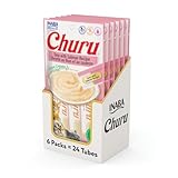 Churu Tuna with Salmon Recipe Lickable Creamy Purée Cat Treats 24 Tubes