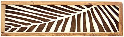 GLOBAL BOX Asian Wooden Pen Pencil Case Box (Leaf Patterns)