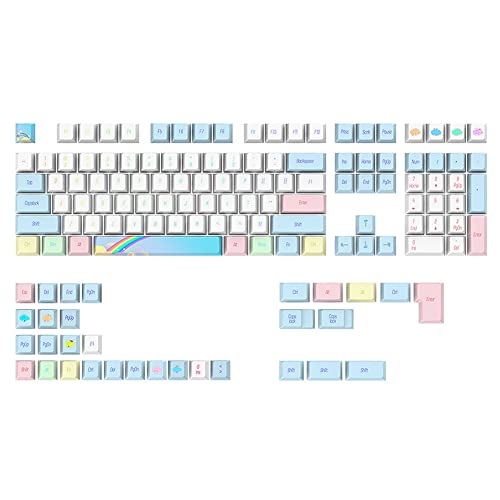 Rheross Conveniente Personalizar 139 Teclas PBT Teclas PortáTiles ÚTiles para DIY SublimacióN MecáNica Keycap,B