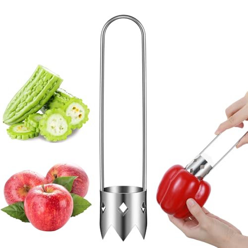 Pepper Seed Corer Remover Apple Corer Upgraded Stainless Steel Fruit Core Remover Apple Core Seed Vegetable Tool Bell Pepper Tool With Ergonomic Handle For Vegetables Fruit Kitchen Utensils