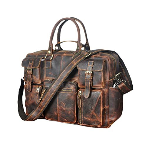 Sac à main en cuir homme marron - Mallette porte-documents ordinateur