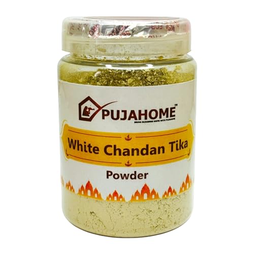 Image of White Chandan- 100 Gram | Tika Powder | Chandan Powder for Religious Pooja and Tilak | Natural and Pure Gopi Sandalwood for Mandir, Aarti, Temple Rituals and Hawan