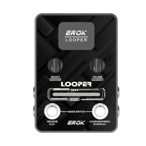 EROK Looper Guitar Pedal, XS-02 Looper Pedal with 40 Slots & 160 Mins Looping Time, LED Progress...