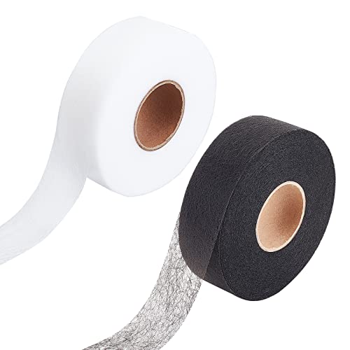 arricraft 2 Rolls 109 Yards Iron-on Hemming Tape Fabric Fusing Tape, 1.2\" Wide Double-Sided Adhesive Hem Tape for Bonding Clothes Jeans Pants DIY Sewing Accessories, Black & White