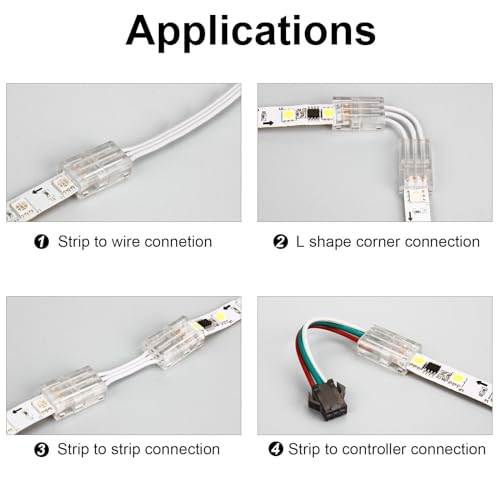 Conectores de tira LED de 3 pines para reparar tiras WS2811 sin soldar 5