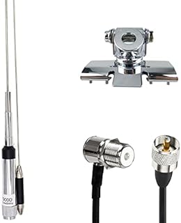 Mobile Radio Quad Band ANT-7900D Antenna 144/220/350/440MHz for QYT KT-7900D Car Mobile Radio Includes RB400 Bracket Clip and 16.4FT Antenna Cable