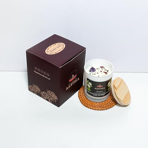 Aastika 100% Organic Soy Wax Candle – Jasmine Scented, Aromatherapy