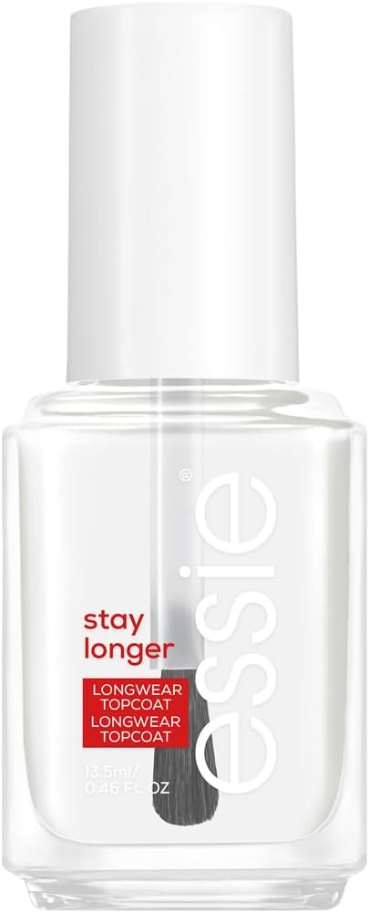 Nail Care Essie, Stay Longer, Premium Longwear Top Coat, Clear Topcoat Nail Polish, Up To 7-day Salon Quality Manicure, Chip Protection, Lasting Shine, Locking Colour