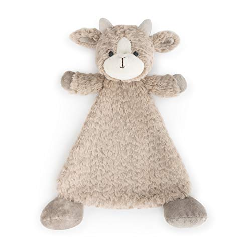 Image of DEMDACO Gilda Goat Soft Brown 13 x 11 Plush Polyester Rattle Animal Blankie Toy