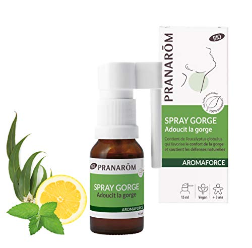 Pranarôm | Aromaforce | Spray Gorge| agli oli essenziali biologici | Contiene Eucalipto Globulus che favorisce il comfort della Gorge e sostiene le difese naturali | 15 ml