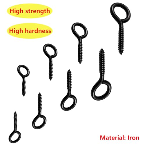 Qrity 20 PCS Eyelet Screws, Eyed Screw Hook 45mm, Self Tapping Screws, Tightening Screw, Ring Screw, Ceiling Hook, Eyebolt - Image 2