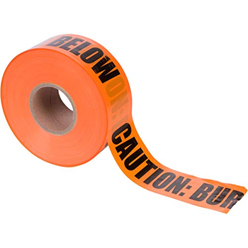 Image of Morris Products Underground Electrical Caution Tape - 3-inch Width - Detectable from 12-18 Inch Depths - Orange, Black - Printed With Caution Buried Fiber Optic Line Below - 1,000 ft. Length