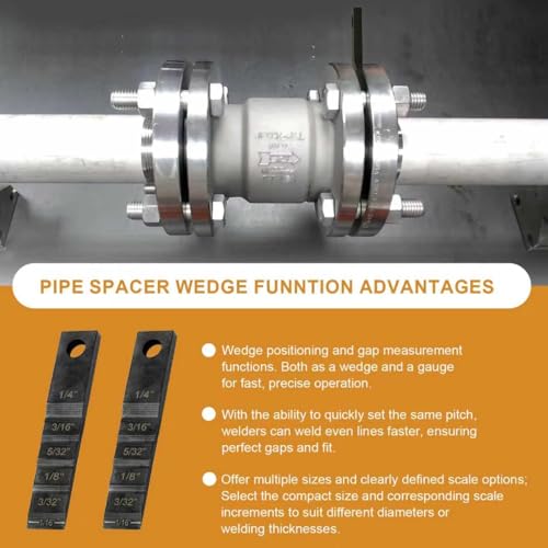 2130 Small Pipe Spacer Wedge Stepped Gauge, 3/4\" x 4\" Step Gauge Pipe Wedge Fit for Spacing Welding Alignment, Welding Wedge with Lanyard Hole, Pipefitter Tools 2 PCS