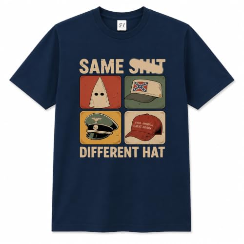 Same Shit Different Hat T Shirt, Funny Graphic Tee Navy