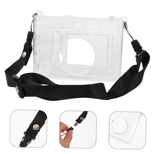 Funda para Instax Mini Evo transparente de PC con correa de hombro ajustable 6
