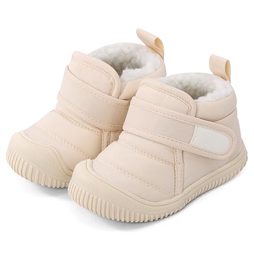MK MATT KEELY Baby Winter Warm Shoes for Infant Boys Girls Toddler Plush Lining Snow Boots Soft Sole Non-Slip Walking Shoes Outdoor Faux Fur Booties