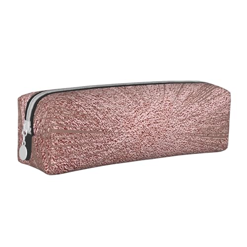 Astuccio per matite per penne per portatile con astuccio cosmetico con cerniera stampato rosa oro pelle
