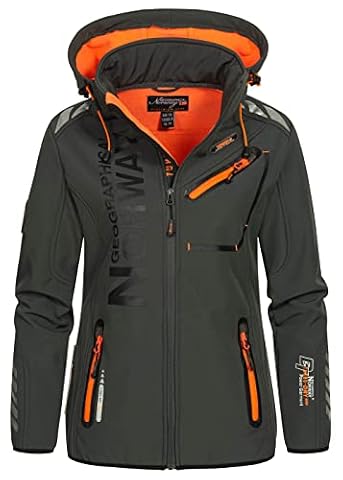 Geographical Norway Kurtka damska softshell G-Tansy - Szara/Pomarańczowa - S/1, szary / pomarańczowy, S