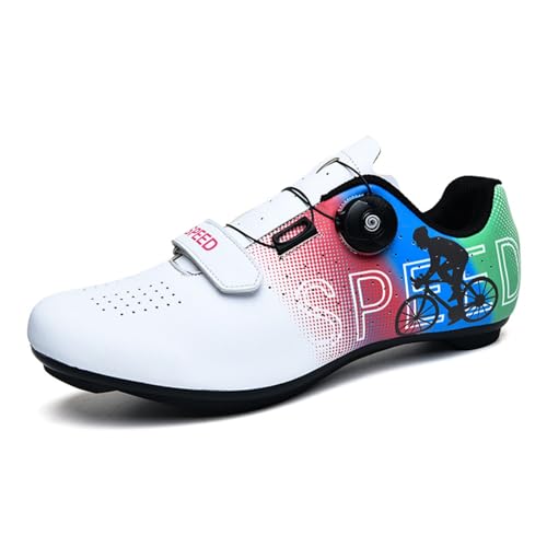 Mateju Zapatillas Ciclismo Sin Calas Hombre Mujer, 36-47 EU Zapatillas de Ciclismo Suela de Goma Hombre Respirables Antideslizantes para Deportes al Aire Libre (39,3328 Blanco)