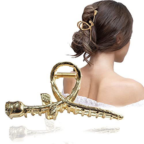 Pinza de Pelo Flor Grande para Mujer Dorada/Plata miniatura 5