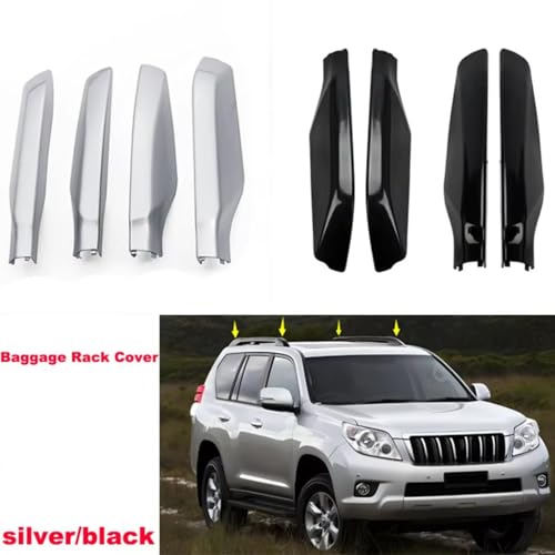 Cache de barre de toit arrière gauche noir pour Toyota Land Cruiser Prado 150 de 2010 à 2018