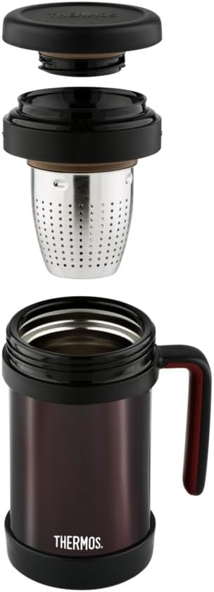 Miniatura 2 de Thermos Taza de 16.9 fl oz con mango y colador de acero inoxidable (TCMF-501) (negro)