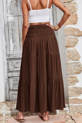 Image of CFLONGE Summer Maxi Skirts for Women 2026 Trendy Floral A Line Boho Skirt