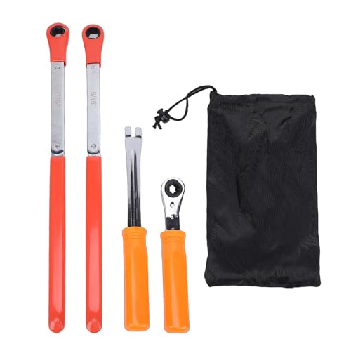 Generic 4 Piece Automatic Slack Adjuster Tool Set, Heavy Duty Truck Brake Service Kit with Wrenches Fork End Release Tool, for Air Brake System Adjustment