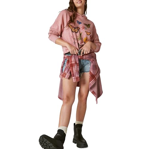 Image of Lucky Brand womens Lucky Brand Women's Butterfly Floral Motif Pullover