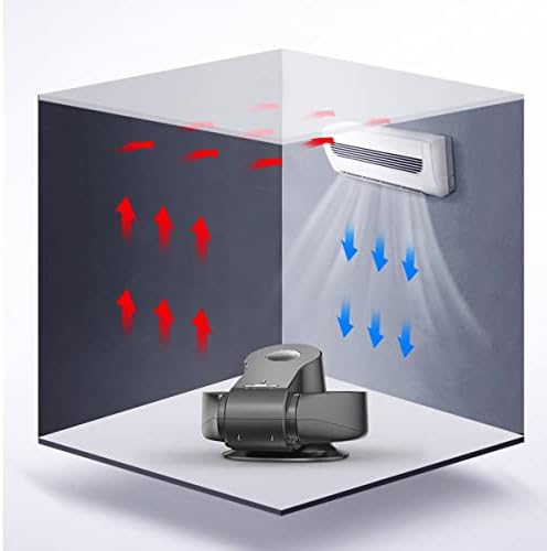 Bladeless Quiet Cooling Fan - Oscillating 90° Personal Table & Wall Mount Fan with 3 Speeds & Timer for Home, Office, Bedroom - Black Color