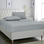 Home Beyond & HB design - 4-Piece Bed Sheets Set - Solid Bedding Sheet Set with Deep Pocket - Super Soft Brushed Microfiber - Winkle and Fade Resistant Easy Care - (Full or Double Size, Grey)