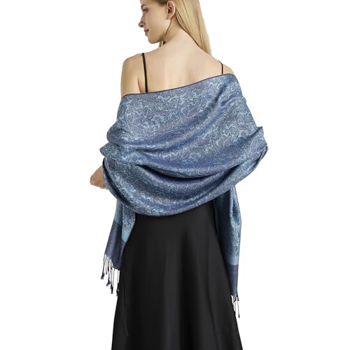 vimate Silky Paisley Pashmina Shawl Scarf-Women's Soft Double-side Jacquard Pashminas Wrap for Evening Dress Travel Shawl2