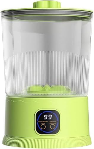 YinFENG ミニ洗濯機 電気洗濯機 大容量 2L 残量表示 カップ分離 収納便利 小型 簡易 軽量 ポータブル 静音 タイミング機能 バケツ型 節水 時間節約 USB充電式 一人暮らし用 ベビー服 下着・靴下などの洗濯に最適です 30W 家庭用 (グリ