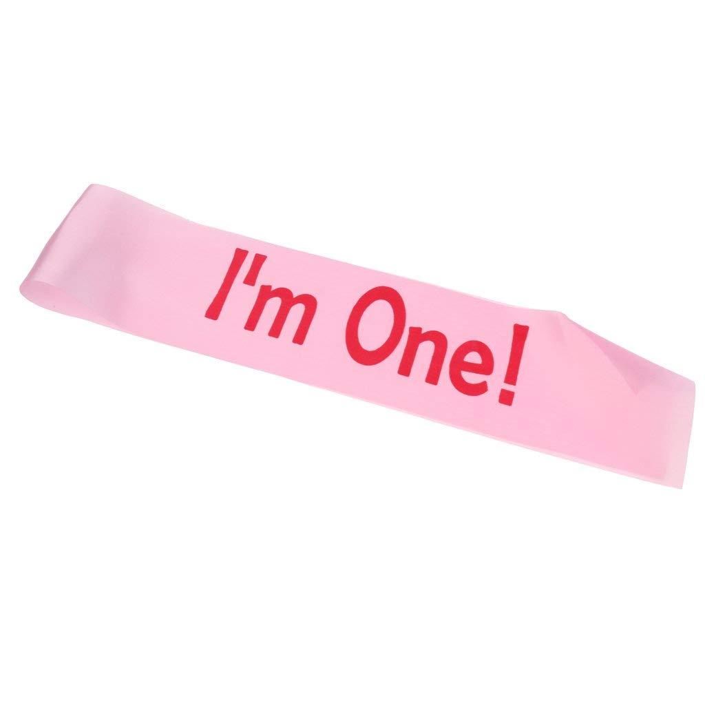 Écharpe "First Birthday Girl" Rose - Accessoire De Fête Pour 1er Anniversaire Bébé Fille