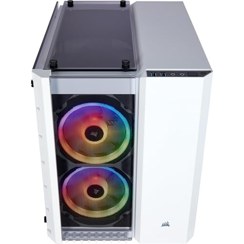 Corsair Crystal 280X Boîtier PC Micro ATX avec verre trempé LED RVB Blanc
