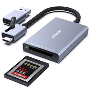 BENFEI CFexpress Kartenleser Typ-B mit USB 3.2 (Gen 2) 10 Gbit/s, USB-C&USB-A 2-in-1 Typ B CFexpress Adapter, kompatibel mit Windows/Mac/Linux/Android