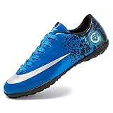 Fussballschuhe herren kunstrasen: Gummi-geformte Stollen mit Rotations-Traktionskonfiguration. Mit hohlen Spitzen und Dämpfungsabsatz kann der Druck auf den Vorderfuß effektiv entlastet werden, während ein Druckteiler eingebettet, der an der Rückseite eingebettet ist, dann gleichmäßig den Sleat-Druck verteilt, wenn Sie trainieren