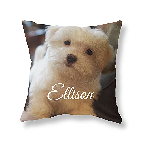 yyfq Coussin Personnalisé photo,Personnalisé Housse De Coussin, Personnalisée Imprimée Recto-Verso Tout Texte Et Image Taies d'oreiller Personnalisées Cadeaux Uniques pour Famille 45 x cm Seul côté