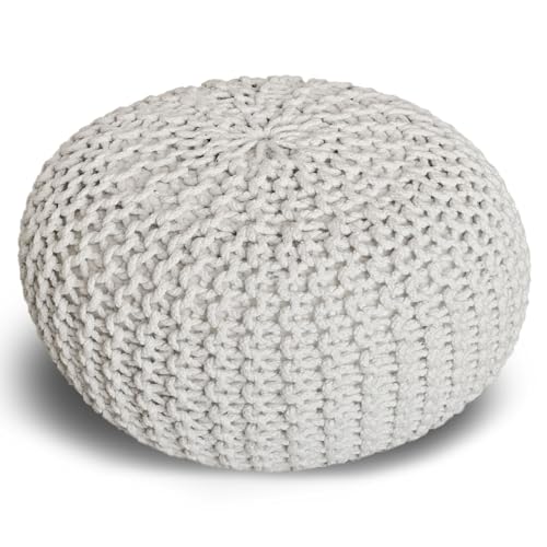 casamia Pouf Ø 55 o. 45 cm Strickhocker Sitzpouf Bodenkissen für Innen...