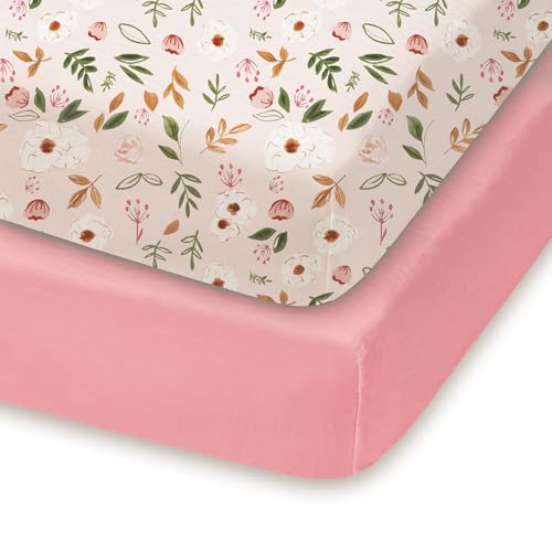 Image of Pack and Play Sheets Fitted 2 Pack, 38x26 Graco Pack n Play Sheets for Playard & Travel Crib Mattress, Ultra Soft Jersey Knit, Breathable Stretchy Deep Pocket, Compatible with Mini Cribs