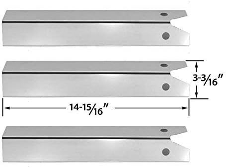3 Pack Stainless Steel Heat Plate for Great Outdoors Pinnacle TG475-2, TG475-2 and Uniflame GBC750W-C, GBC750W, GBC850W, NSG3902B, Wellington, GNSG3902B Gas Grill Models