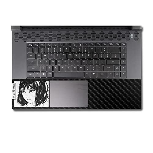 Image of MightySkins Carbon Fiber Skin Compatible with Alienware M17 R5 (2022) Full Wrap Kit - Close Your Eyes | Protective, Durable Textured Carbon Fiber Finish | Easy to Apply | Made in The USA