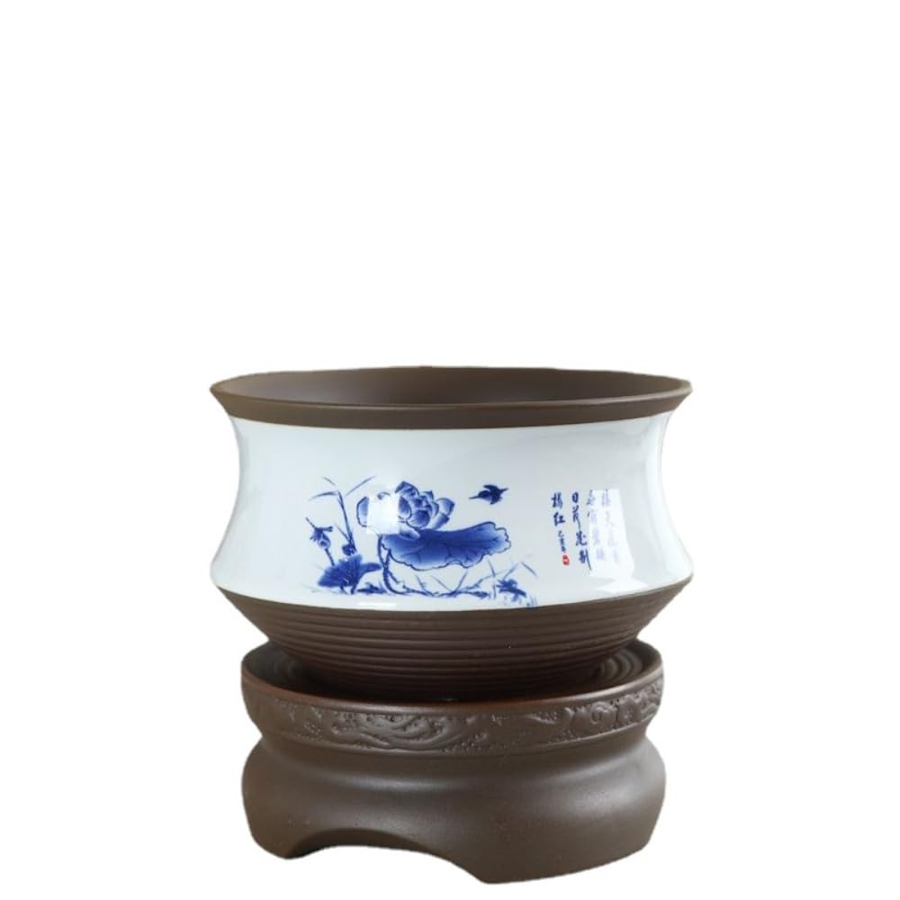Pot de fleurs en céramique 13 cm style paysage chinois pour plante