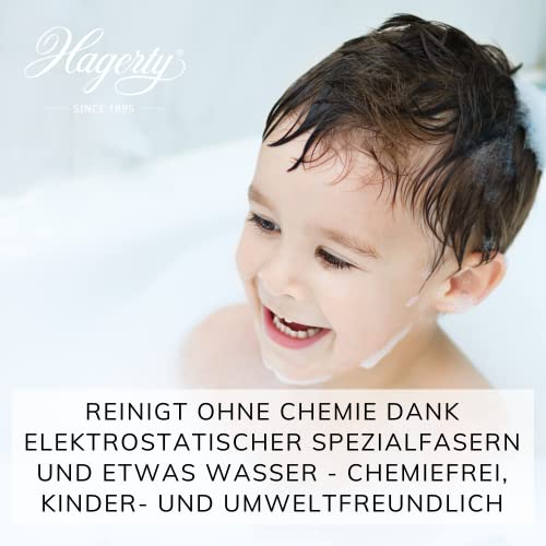 Hagerty Microfiber Glove Tiles & Ceramics Mikrofaserhandschuh 23 x 13 cm I Reinigungshandschuh für Fliesen und Oberflächen aus Keramik wie Badewanne Duschwanne I Kratzfrei & Fusselfrei I Ohne Chemie