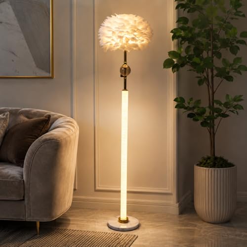 Image of Premium Decorative LED Floor Lamp & Glass Art Collection - Modern FlloNight Light - Unique Aesthetic Home Gift (Liora)